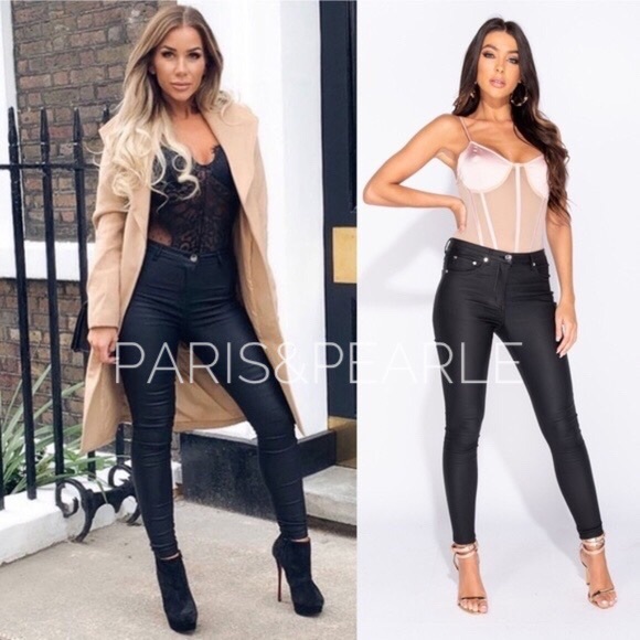 Pants - 5⭐Fav Tiffany Black High Waisted Coated Pants